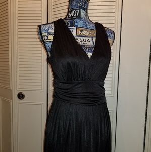 Black  open back slinky evening prom dress